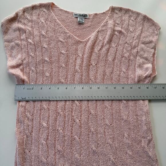 Vintage Messages Sweater Short Sleeve 80s 90s Silk Coquette Size‎ S/M/L READ - Picture 9 of 13